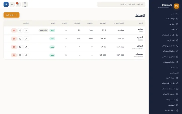 الباقات والفوترة