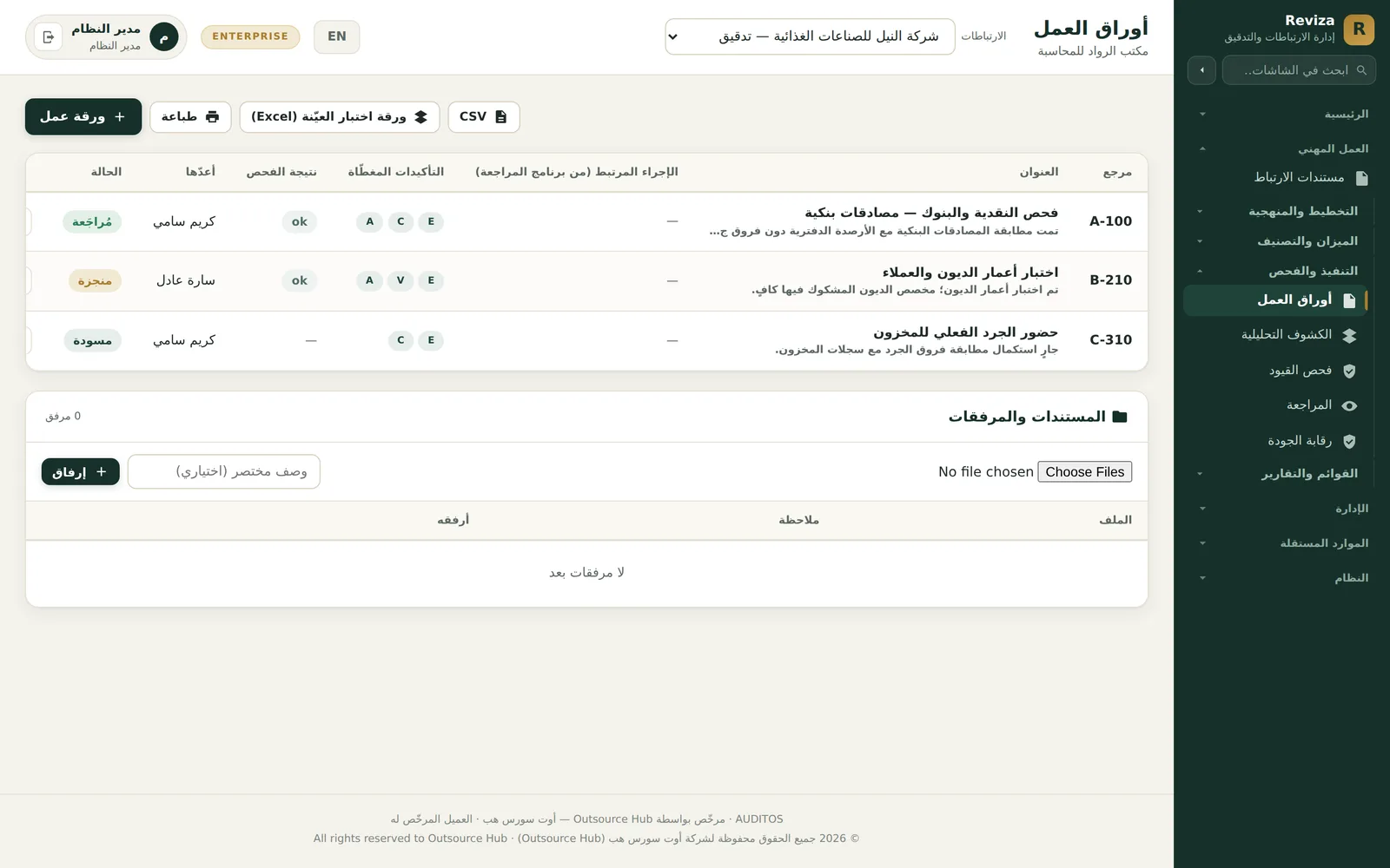 أوراق العمل